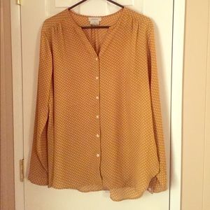 Mustard polka dot top